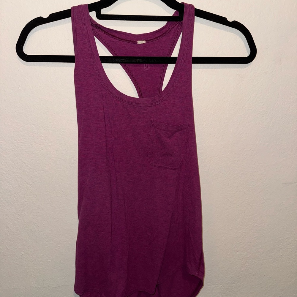lululemon athletica Magenta Racerback Tank with Chest Pocket